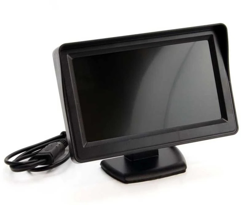 Amio Parkavimo pagalbos sistema TFT01 4,3" su HD-315-LED kamera, 4 juodi jutikliai, sunkvežimiams
