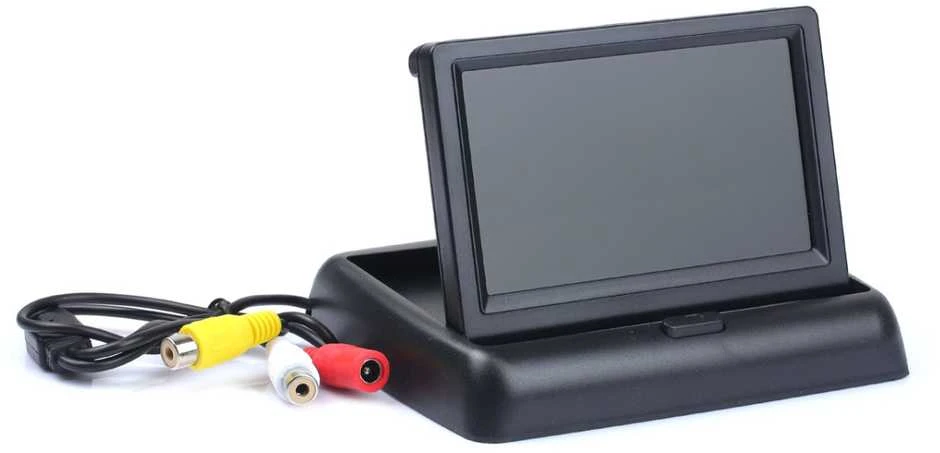 Amio Parkavimo pagalbos sistema TFT02 4,3" su HD-315-LED kamera, 4 juodi jutikliai, vidinis montavimas