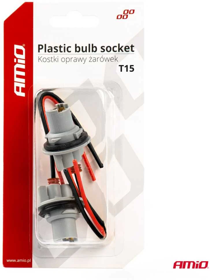 Amio Plastikiniai lizdai 2 vnt., T15/W16W/W5W