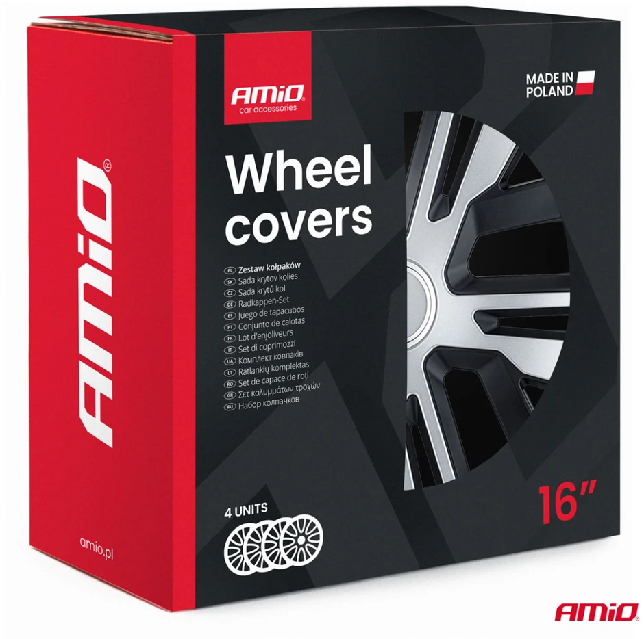 Amio ratlankių gaubtų komplektas 4 vnt. 16" raven ring mix amio-j67810