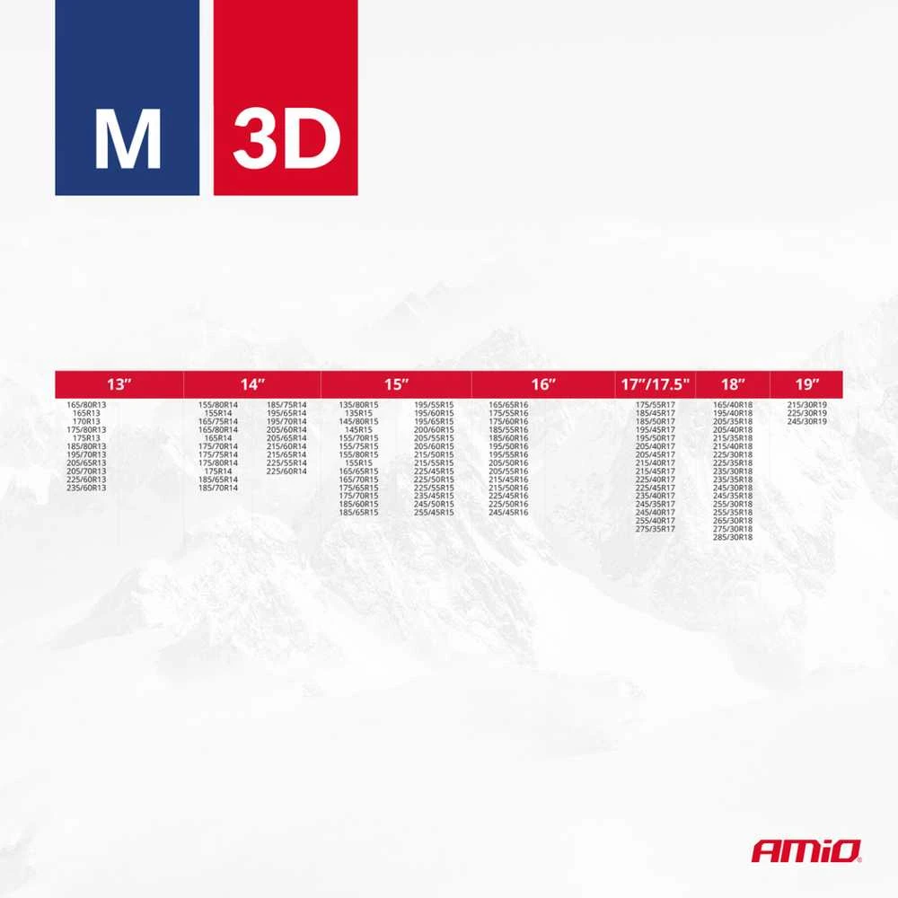 Amio Tekstilinės sniego grandinės 3D, M, 2 vnt.