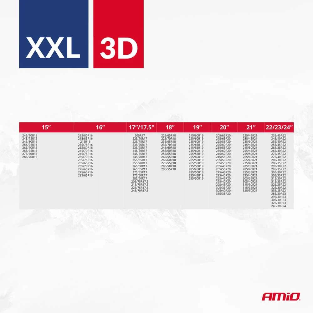 Amio Tekstilinės sniego grandinės 3D, XXL, 2 vnt.