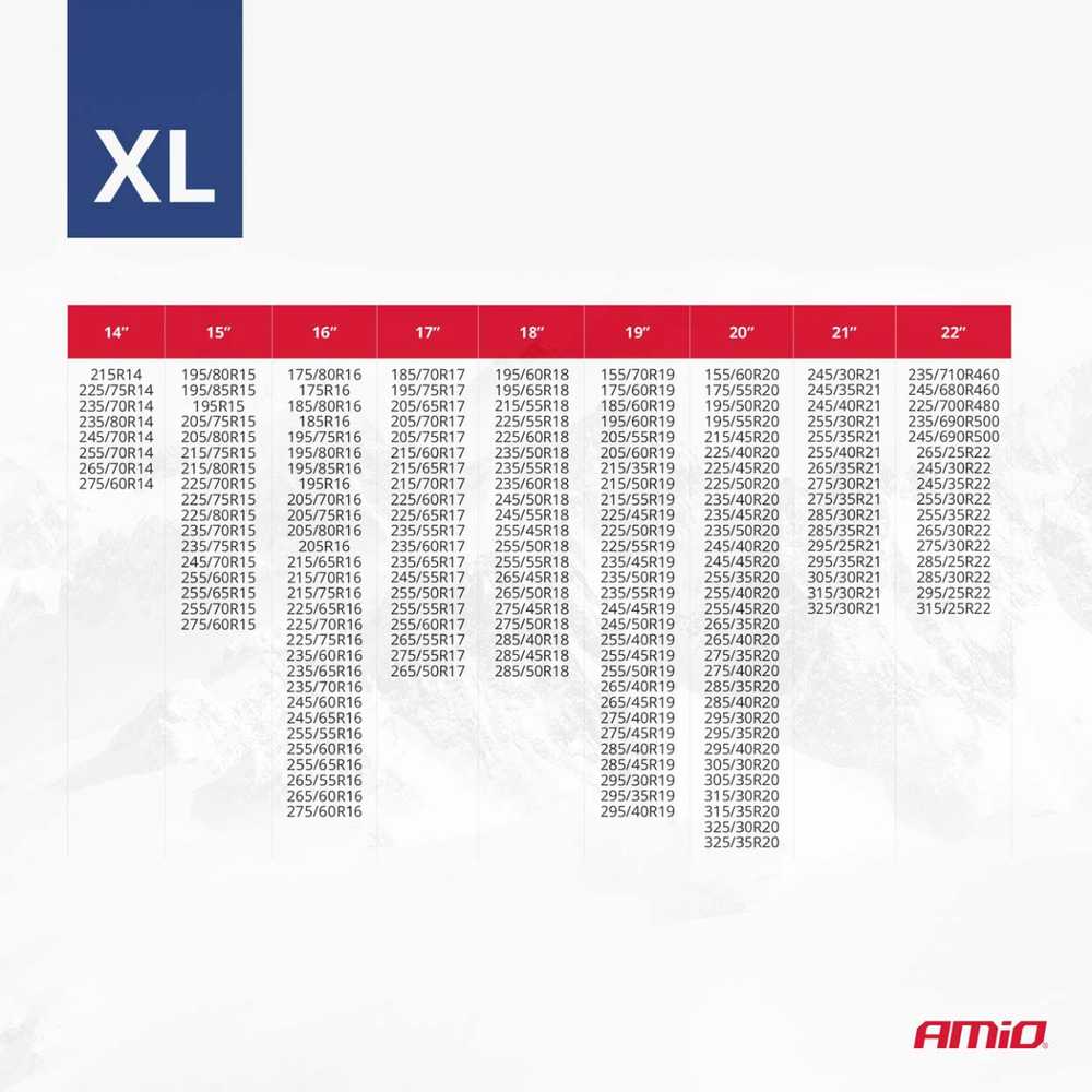 Amio Tekstilinės sniego grandinės, XL, 2 vnt.
