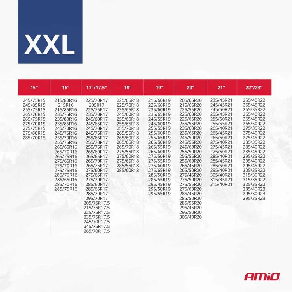 Amio Tekstilinės sniego grandinės, XXL, 2 vnt.