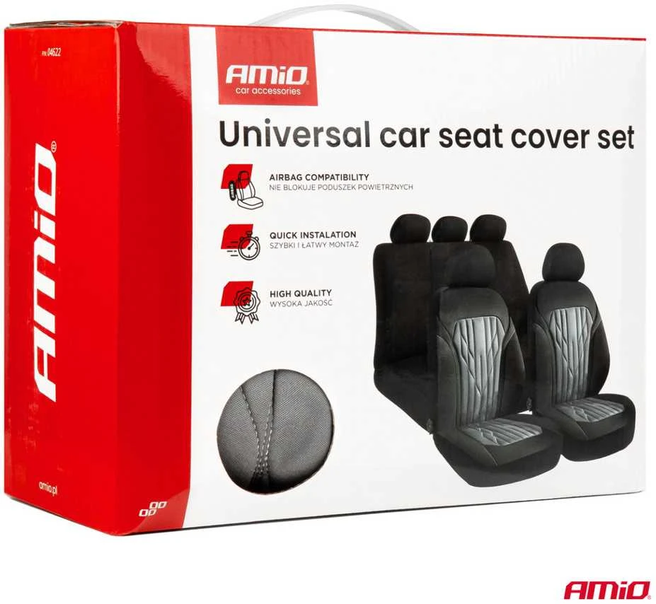 Amio Universalūs sėdynių užvalkalai SC-22 - juoda / pilka