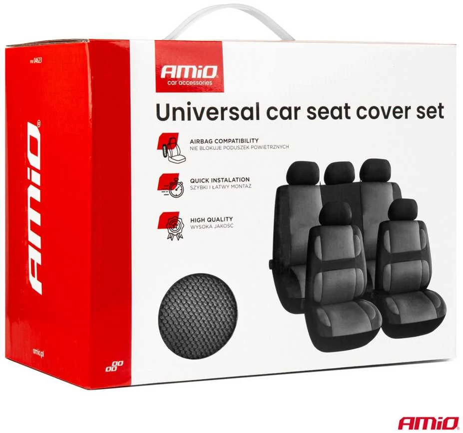 Amio Universalūs sėdynių užvalkalai SC-23 - juoda / pilka