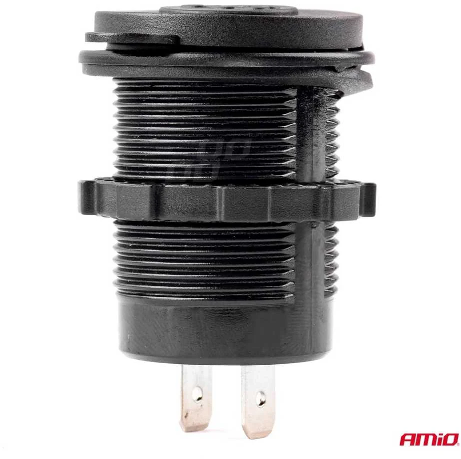 Amio Vandeniui atsparus telefono įkroviklis 2xUSB 12/24V MOD-05