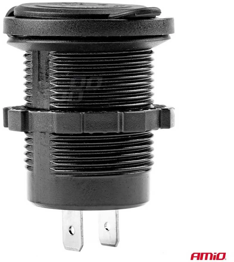 Amio Vandeniui atsparus telefono įkroviklis 2xUSB 12/24V MOD-03