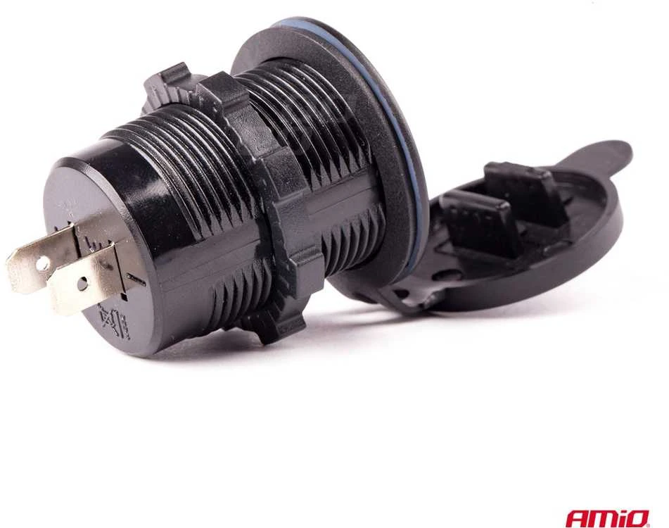 Amio Vandeniui atsparus telefono įkroviklis 2xUSB 12/24V MOD-05