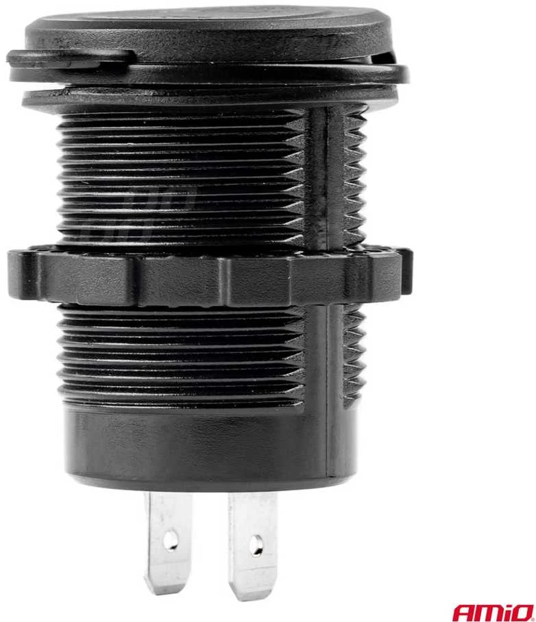 Amio Vandeniui atsparus telefono įkroviklis USB+USB-C 12/24V MOD-08