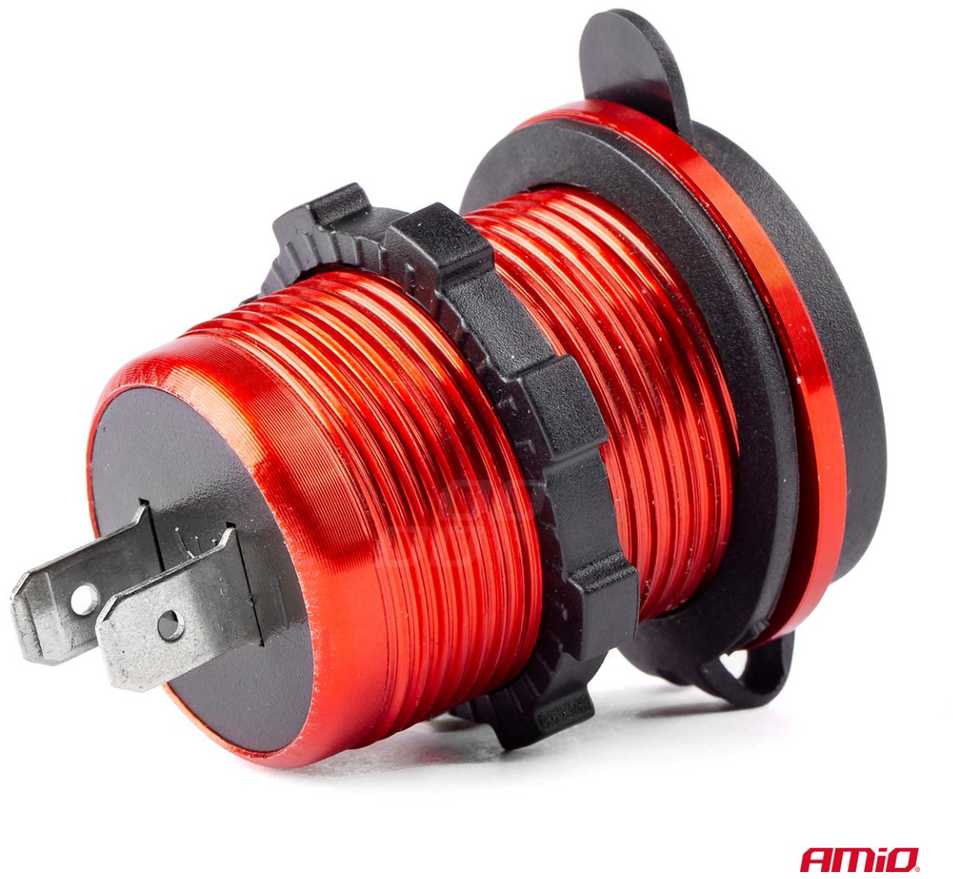 Amio Vandeniui atsparus telefono įkroviklis 2xUSB 12/24V MOD-10