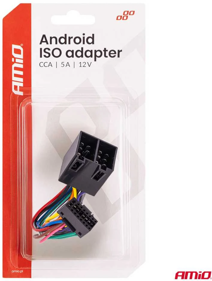 Android ISO radijo adapteris CCA 5 A 12 V AMIO-04442