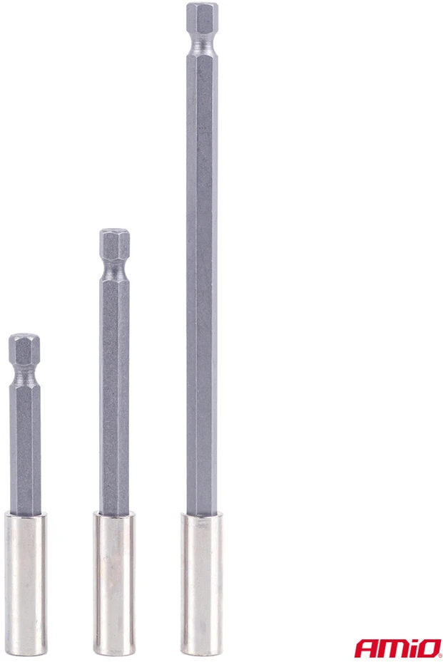 Antgalių laikiklių suktuvui rinkinys, 1/4", 3 vnt., AMIO-04934