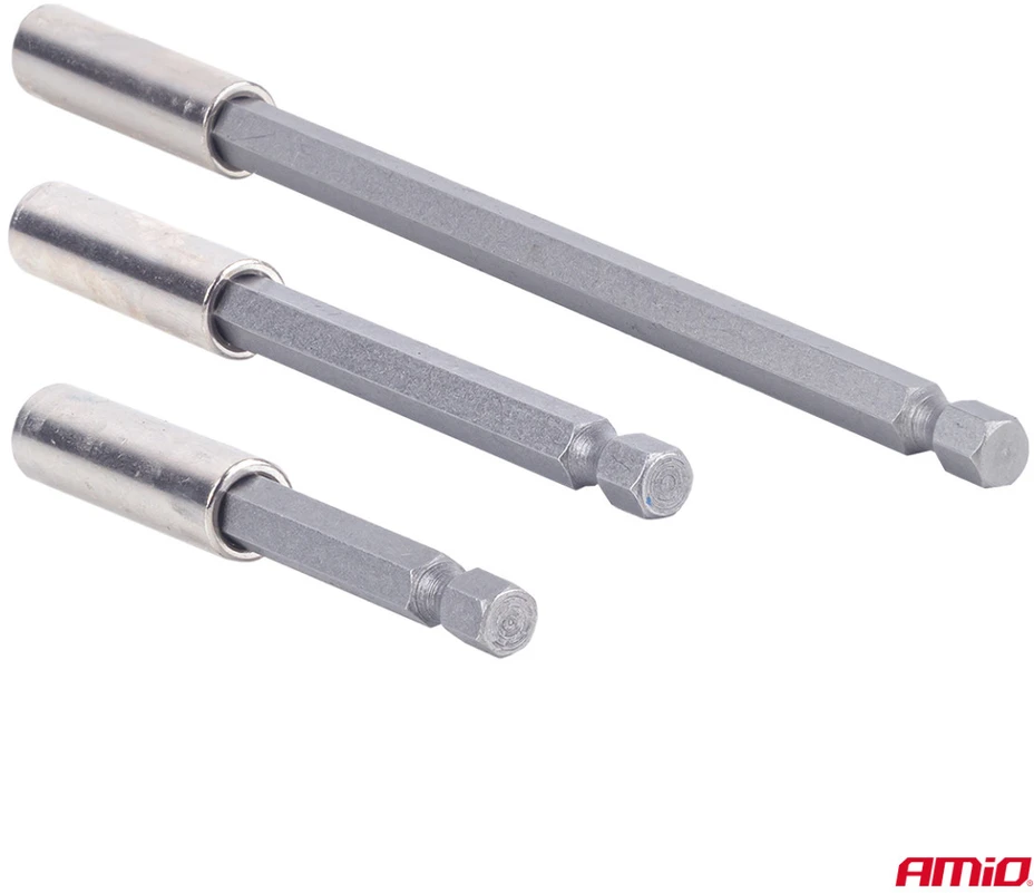 Antgalių laikiklių suktuvui rinkinys, 1/4", 3 vnt., AMIO-04934