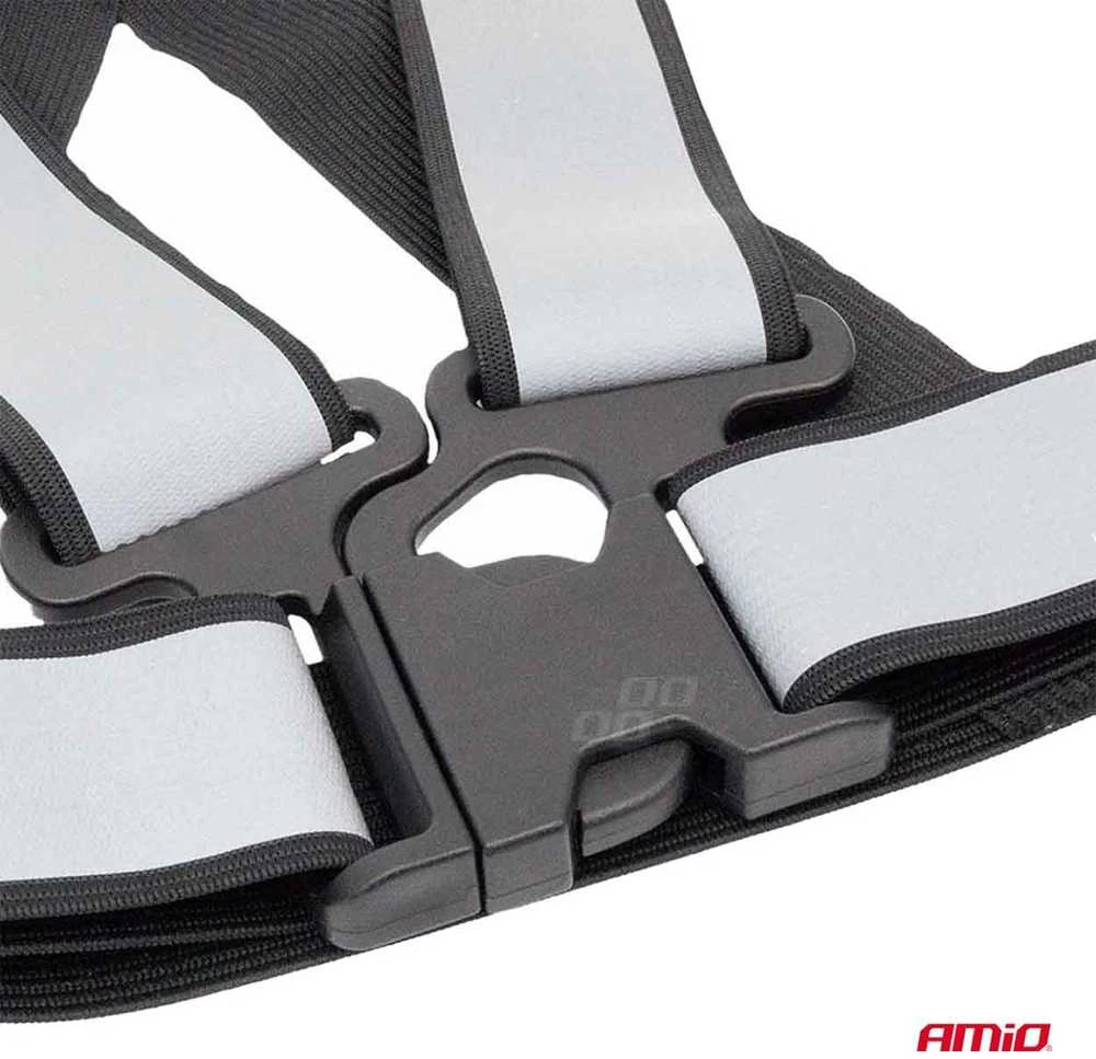 Atšvaitinė liemenė su diržais – juoda AMIO-03938