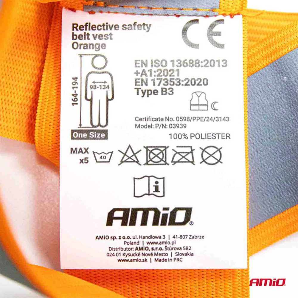 Atšvaitinė liemenė su diržais – oranžinė AMiO-03939