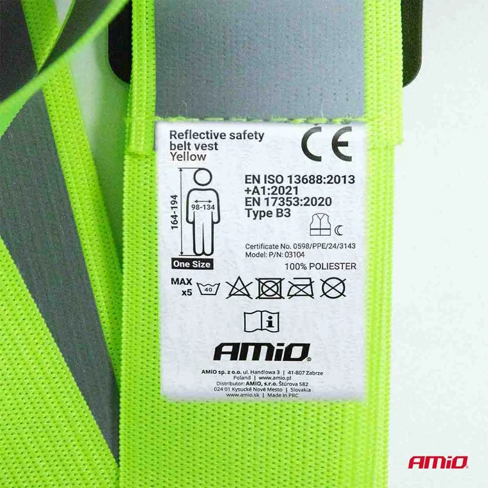 Atšvaitinė liemenė su diržais - žalia AMIO-03104
