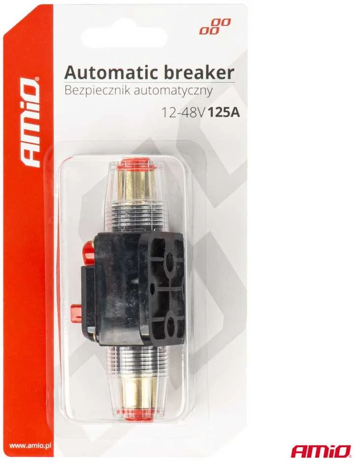 Automatinis automobilinis saugiklis / grandinės pertraukiklis 12-48V 125A AMIO-03822
