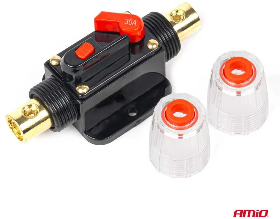 Automatinis automobilinis saugiklis / grandinės pertraukiklis 12-48V 30A AMIO-03816