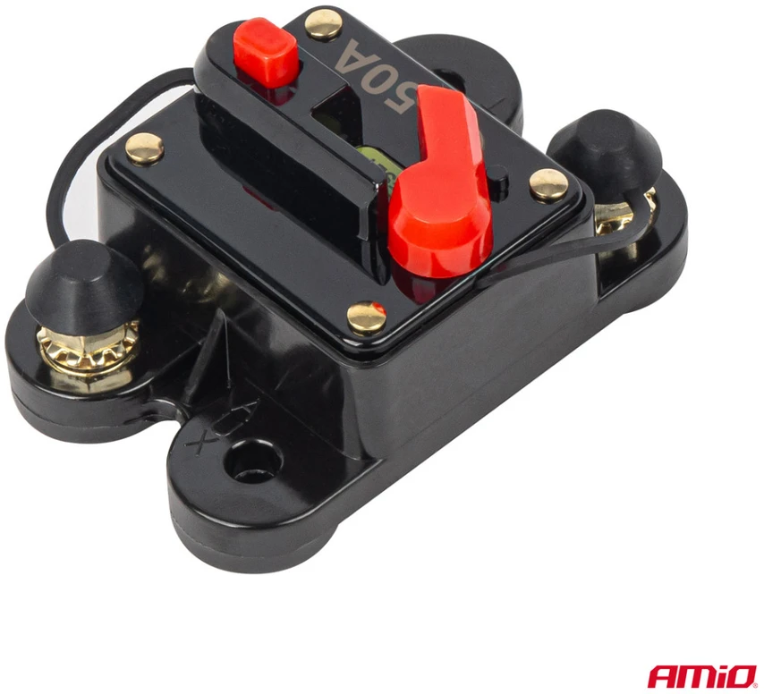 Automobilio automatinis saugiklis 50A 12V 24V 48V amio-03825