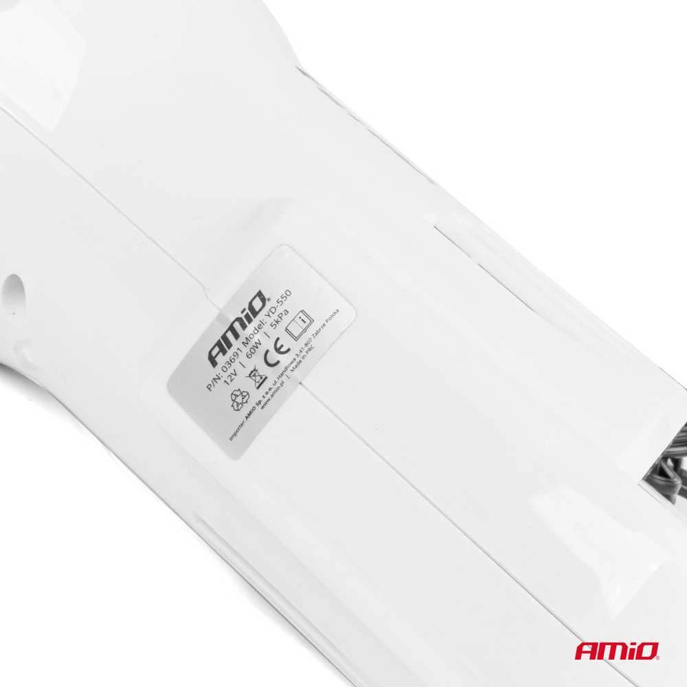 Automobilinis dulkių siurblys 12 V, 60 W, su HEPA filtru, 5kPa AMIO-03691