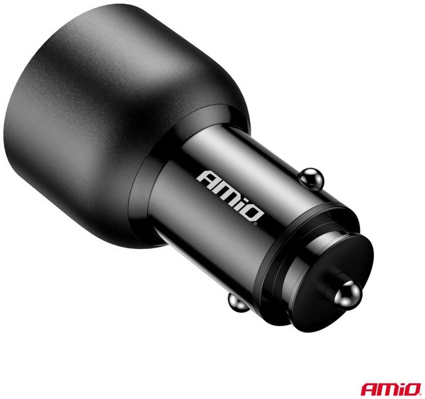 Automobilinis įkroviklis 2x USB-C + USB-A 12/24V 95W AMIO-04372