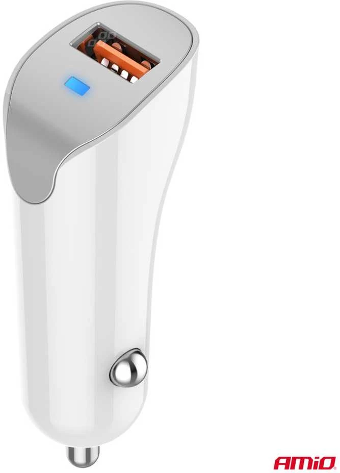 Automobilinis įkroviklis USB-A 2.1A 12/24V AMiO-03873