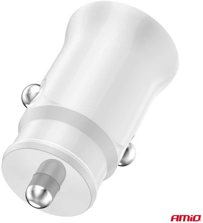 Automobilinis įkroviklis USB-A + USB-C 20W 12/24V AMiO-03877