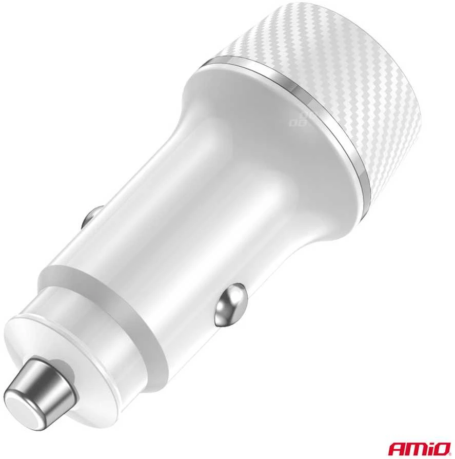 Automobilinis įkroviklis USB-A + USB-C 20W 12/24V AMiO-03878