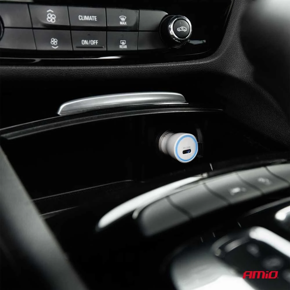 Automobilinis įkroviklis USB-C 20W 12/24V AMiO-03880