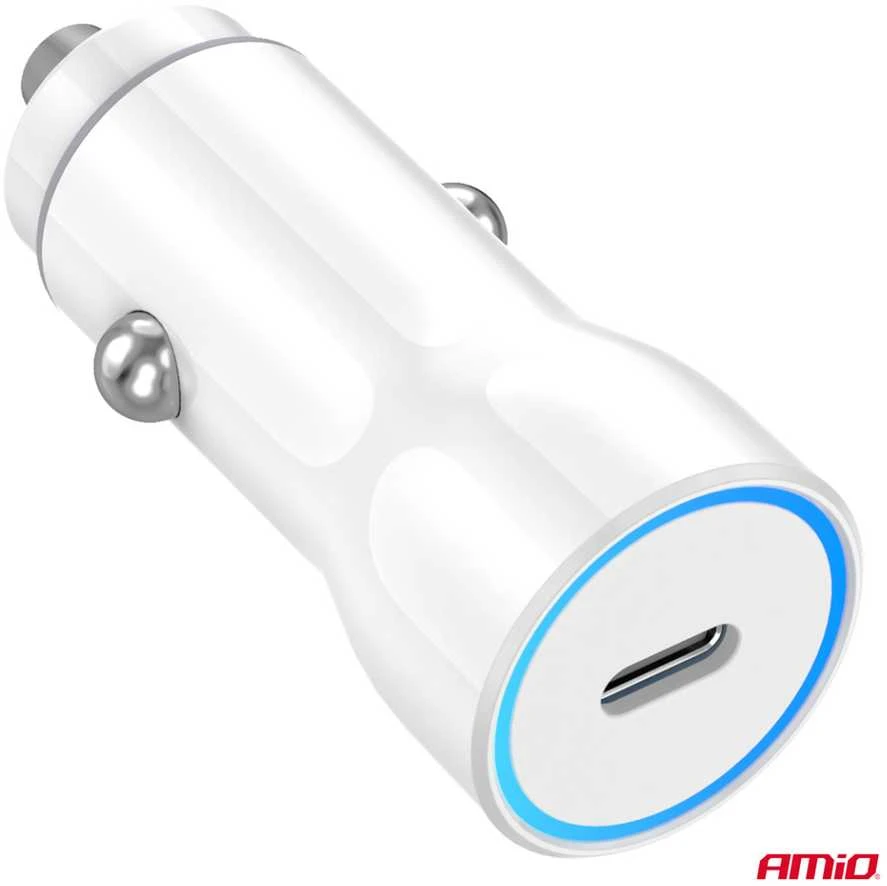 Automobilinis įkroviklis USB-C 20W 12/24V AMiO-03880