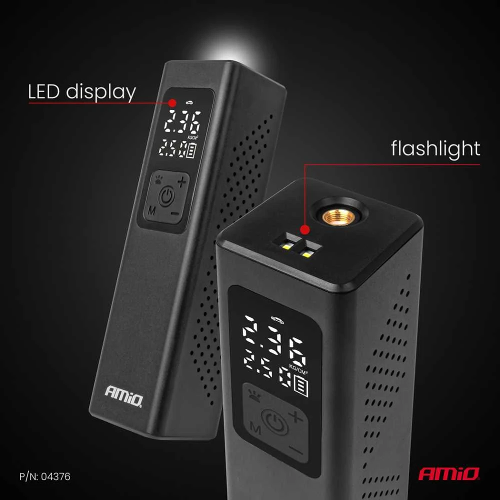 Automobilinis kompresorius su LED ekranu 12V 100W AMIO-04376