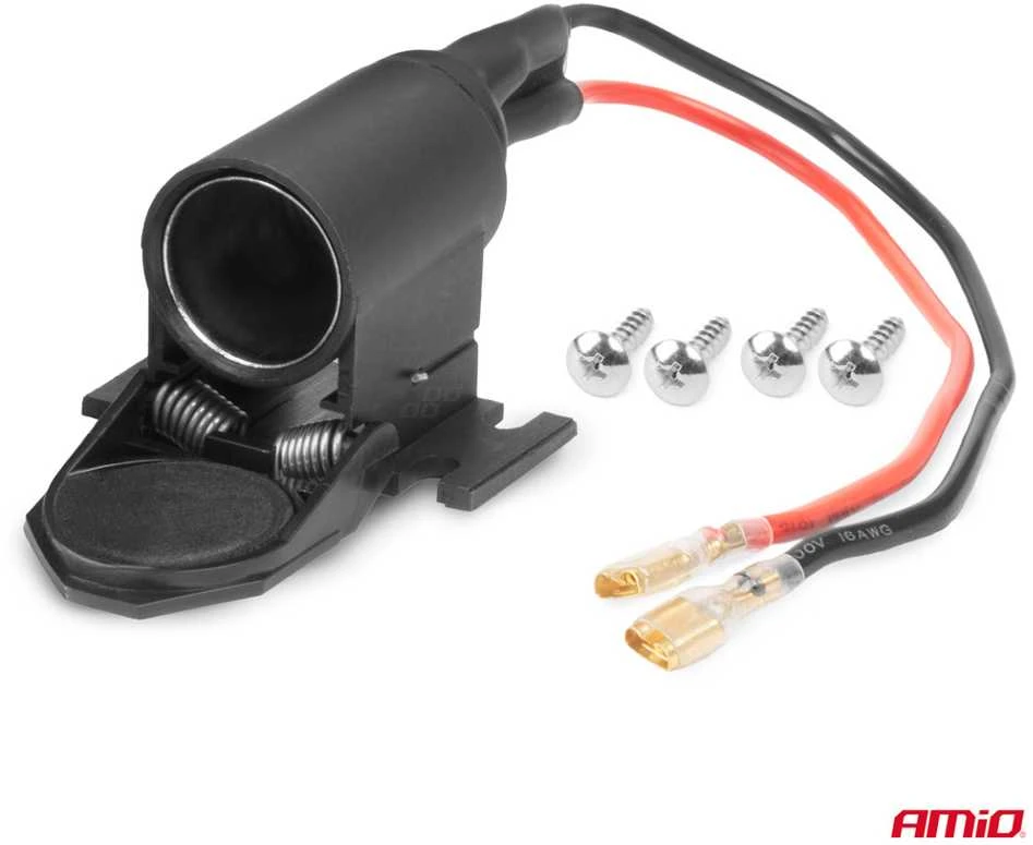 Automobilinis maitinimo lizdas su dangteliu 12/24V AMIO-04128