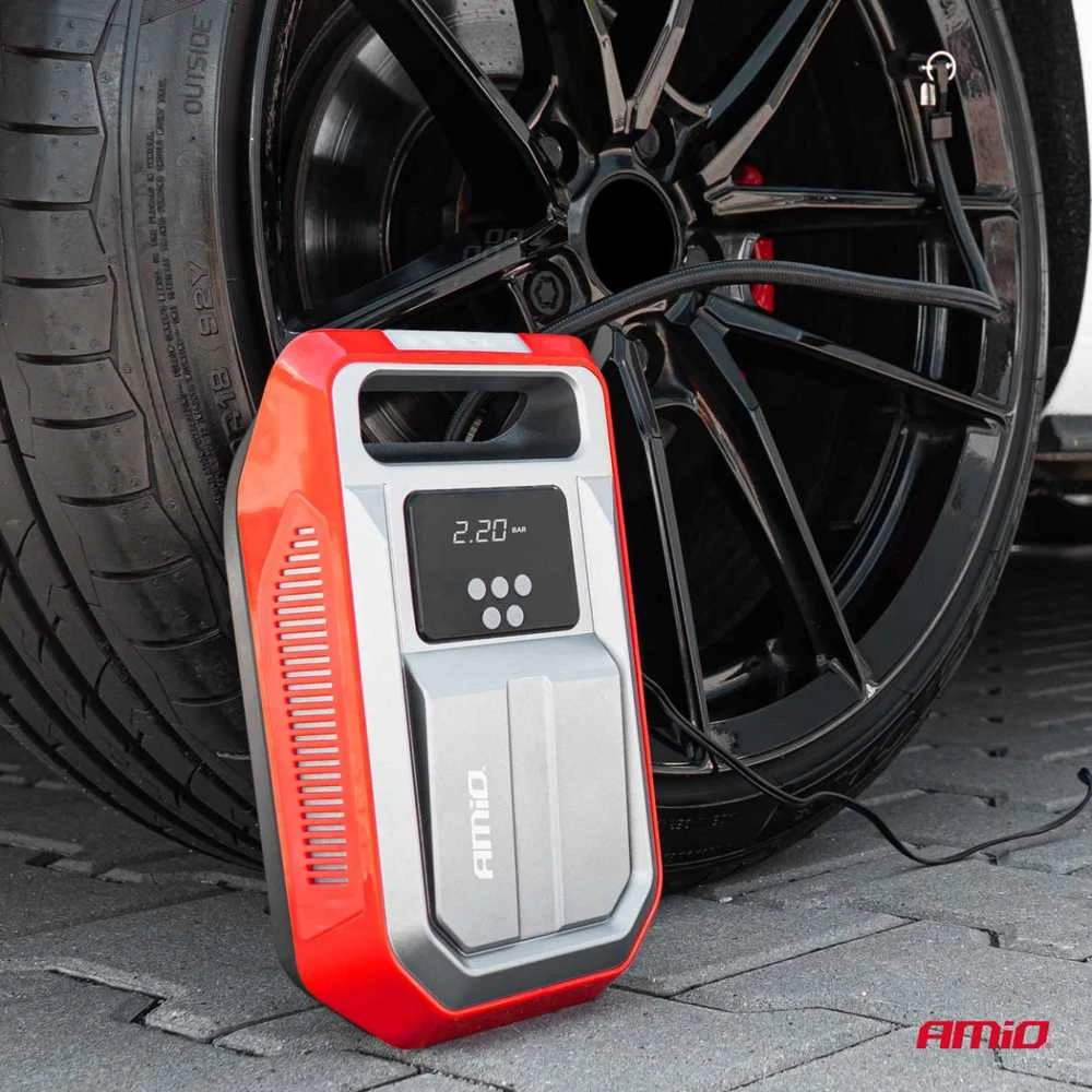 Automobilinis oro kompresorius 12 V, LCD, LED, AMIO-03268