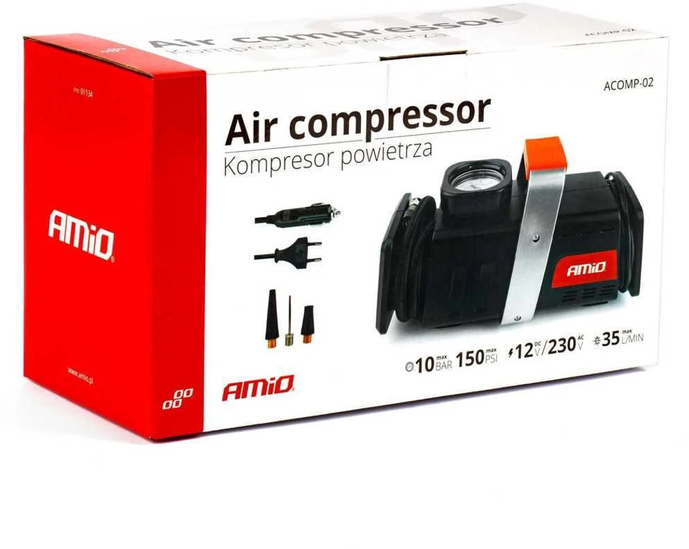 kompresorius automobilinis pompka 12v 230v acomp-02 amio-01134