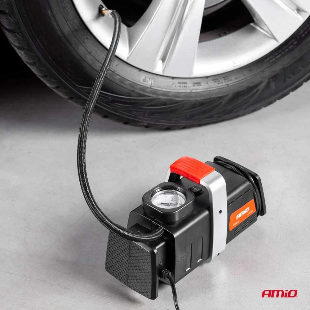 kompresorius automobilinis pompka 12v 230v acomp-02 amio-01134