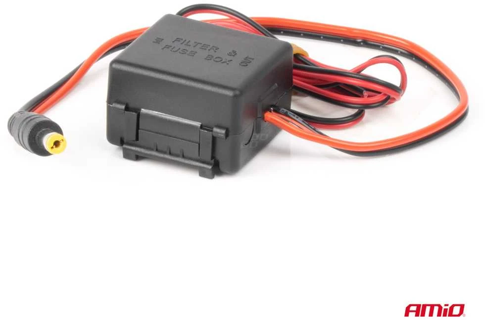 Automobilinis signalo filtras su DC-DC keitikliu ir kištuku 12V – nuo trukdžių AMIO-04101