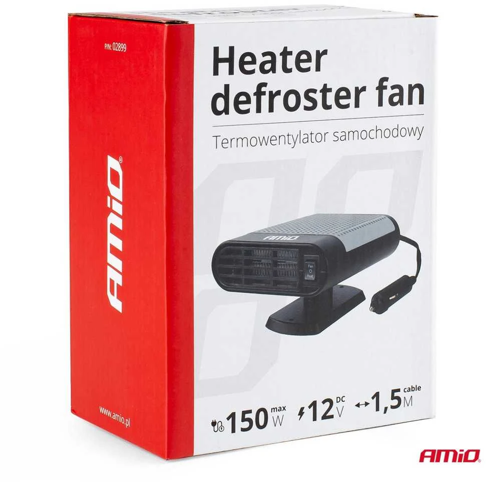 Automobilinis šildytuvas su ventiliatoriumi 12V 150W AMIO-02899