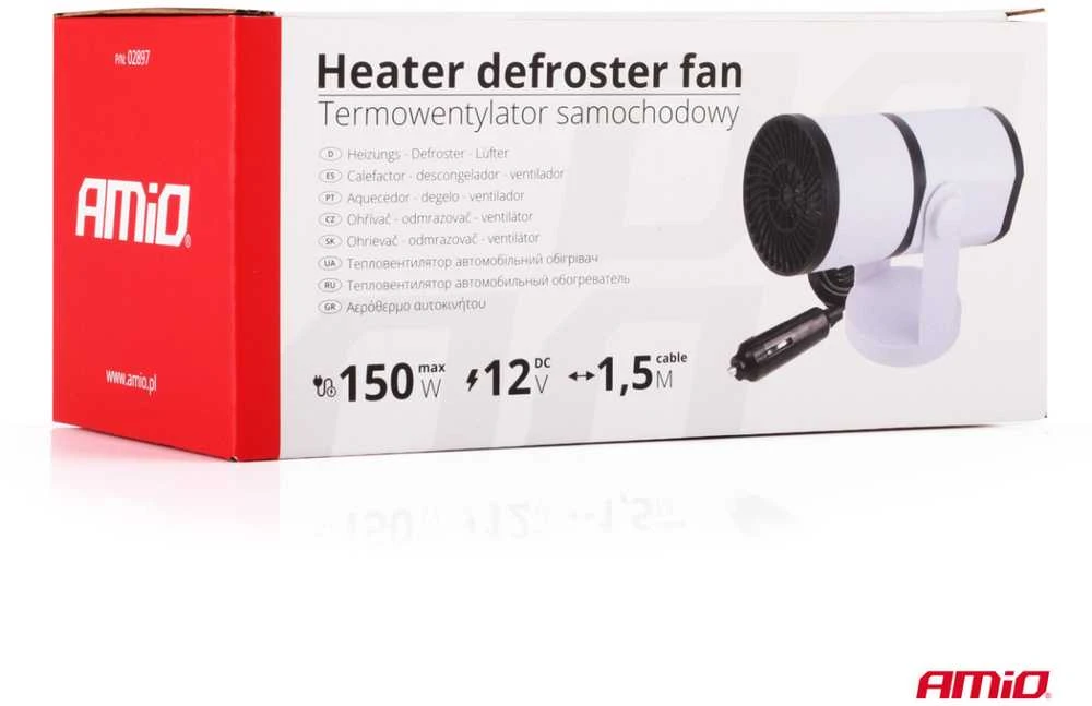 Automobilinis šildytuvas su ventiliatoriumi 12V 150W AMiO-02897