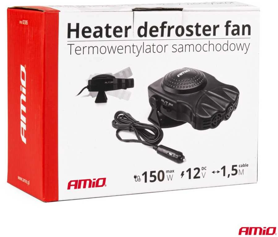 Automobilinis šildytuvas su ventiliatoriumi -12V 150W AMIO-02385