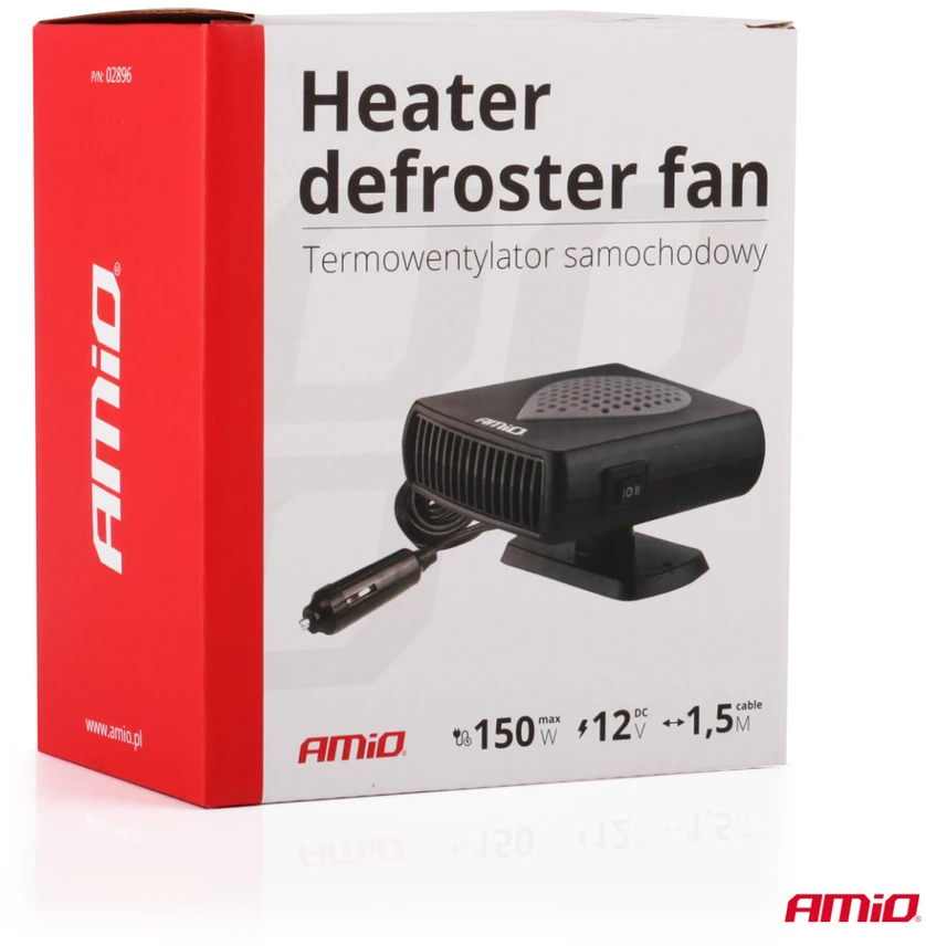 Automobilinis šildytuvas su ventiliatoriumi 12V 150W AMIO-02896