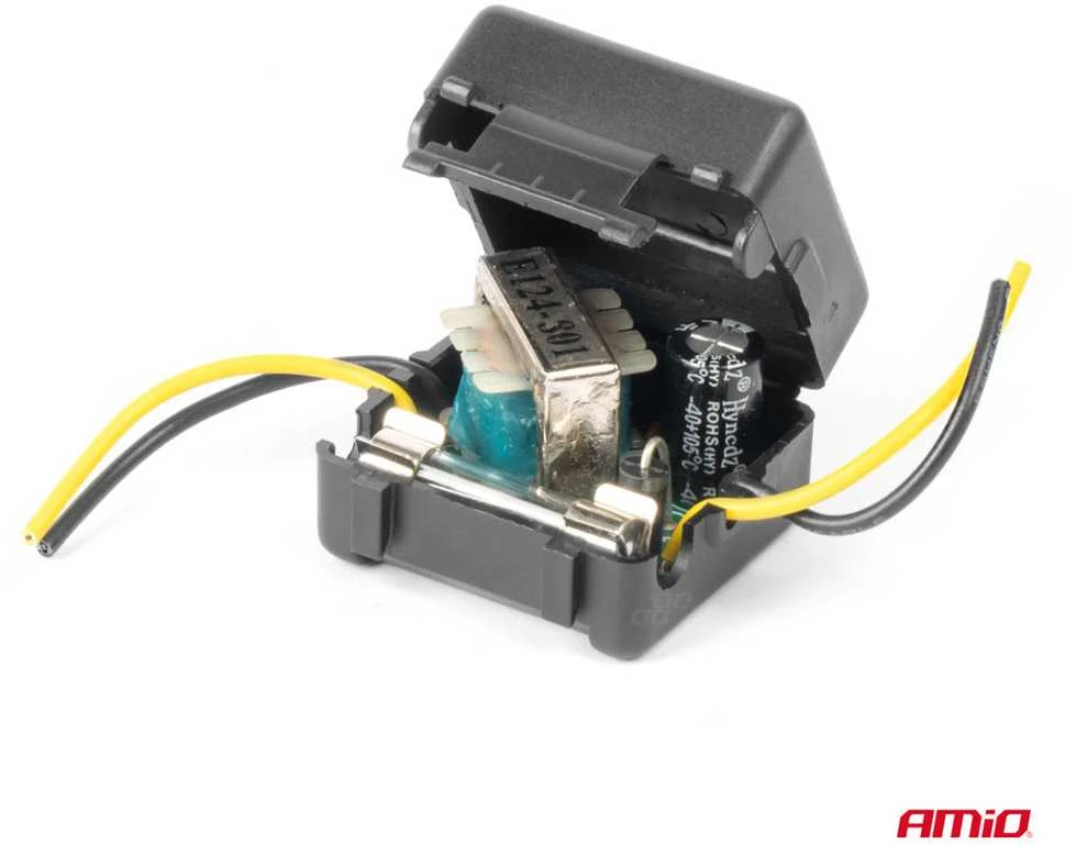 Automobilinis trukdžių šalinimo filtras su stikline saugiklio apsauga 12V AMIO-04099