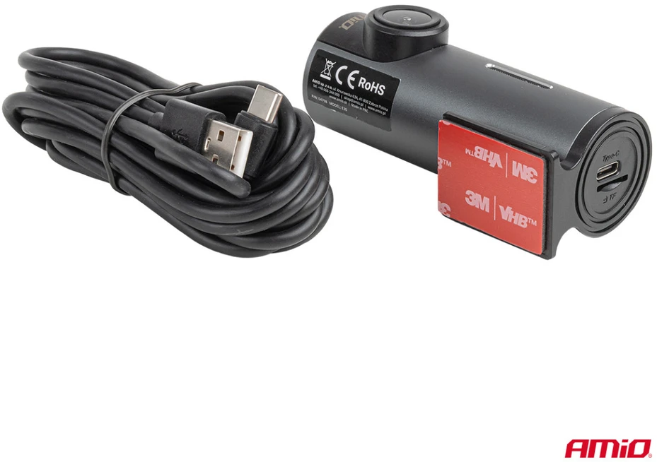 Automobilinis vaizdo registratorius 1K WLAN Wi-Fi Full HD 128 GB AMIO-04798