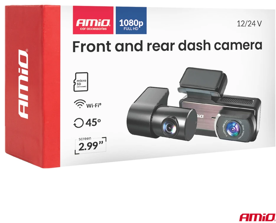 Automobilinis vaizdo registratorius 1K WLAN Wi-Fi Full HD 256 GB AMIO-04799