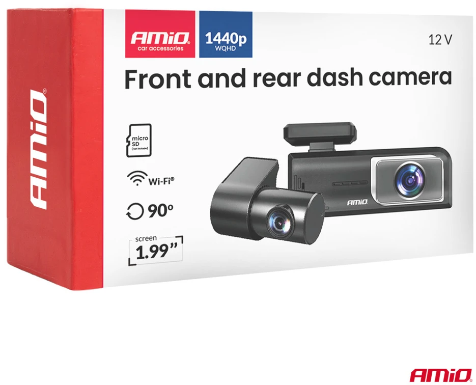Automobilinis vaizdo registratorius 2K + 1K WLAN Wi-Fi 512 GB AMIO-04800