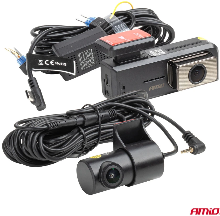 Automobilinis vaizdo registratorius 2K + 1K WLAN Wi-Fi 512 GB AMIO-04800