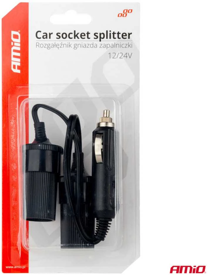 Automobilio maitinimo lizdo skirstytuvas 12/24V, AMIO-03801