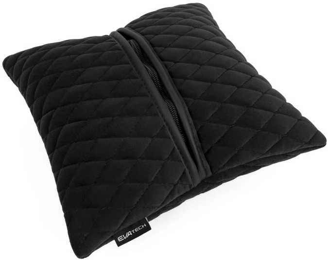 Automobilio pagalvė EVAtech 30x30 cm - juoda / juodos siūlės