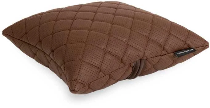 Automobilio pagalvė EVAtech ECO 30x30 cm - ruda / rudos siūlės