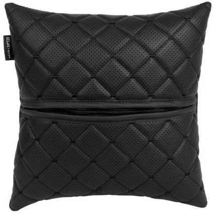 Automobilio pagalvė EVAtech ECO 30x30 cm - juoda / juodos siūlės